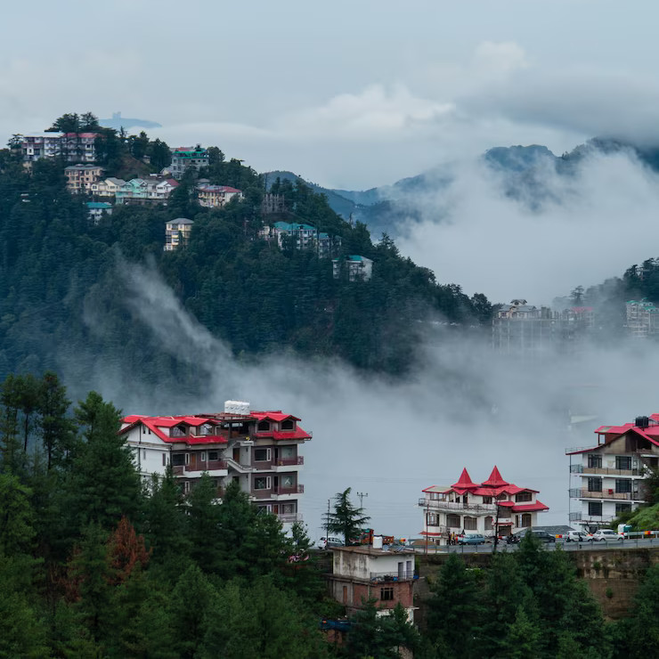 Himalayan village with temple for adventure travel