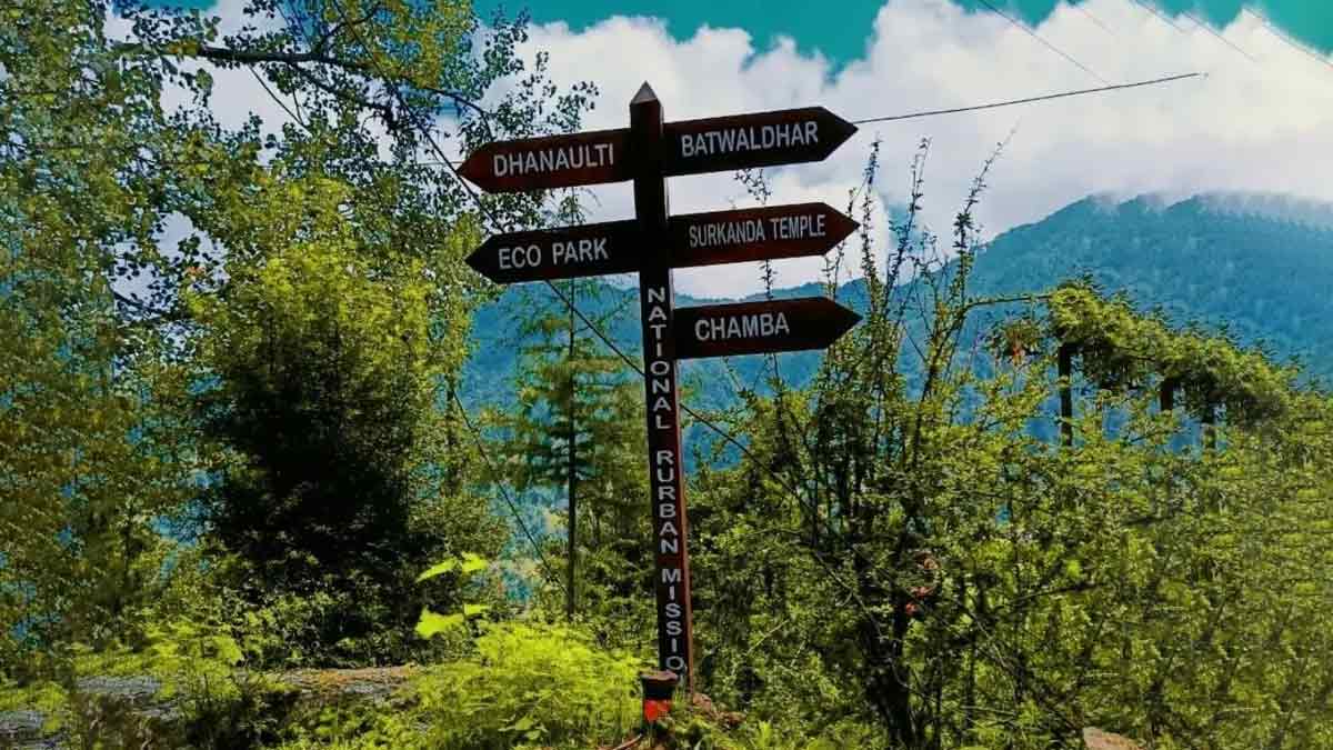 Himalayan village with temple for adventure travel