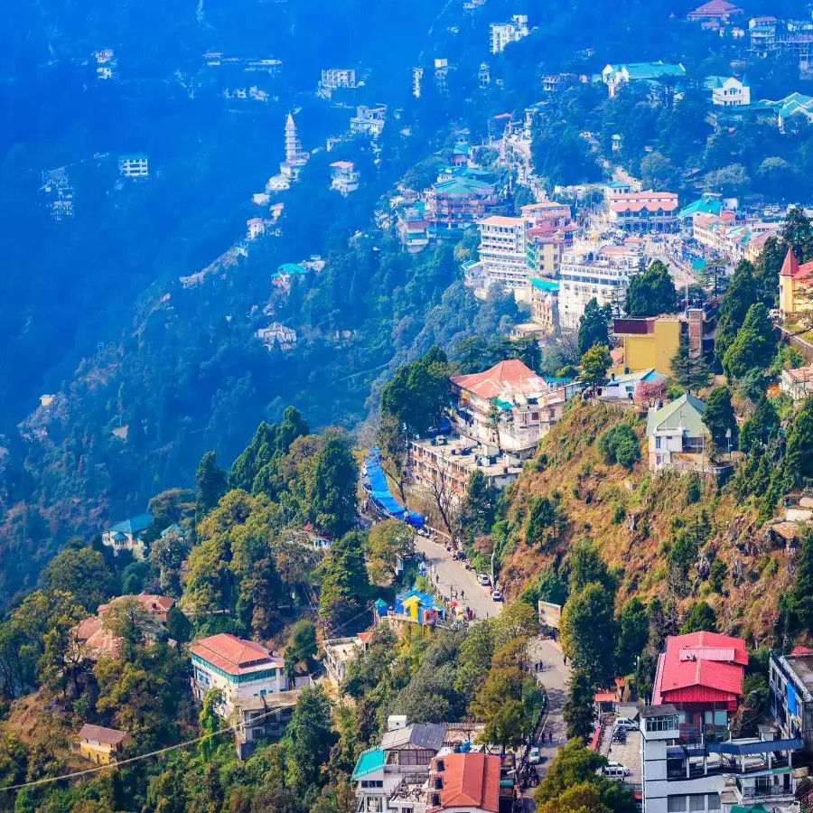 Misty mountain town for a peaceful travel holiday