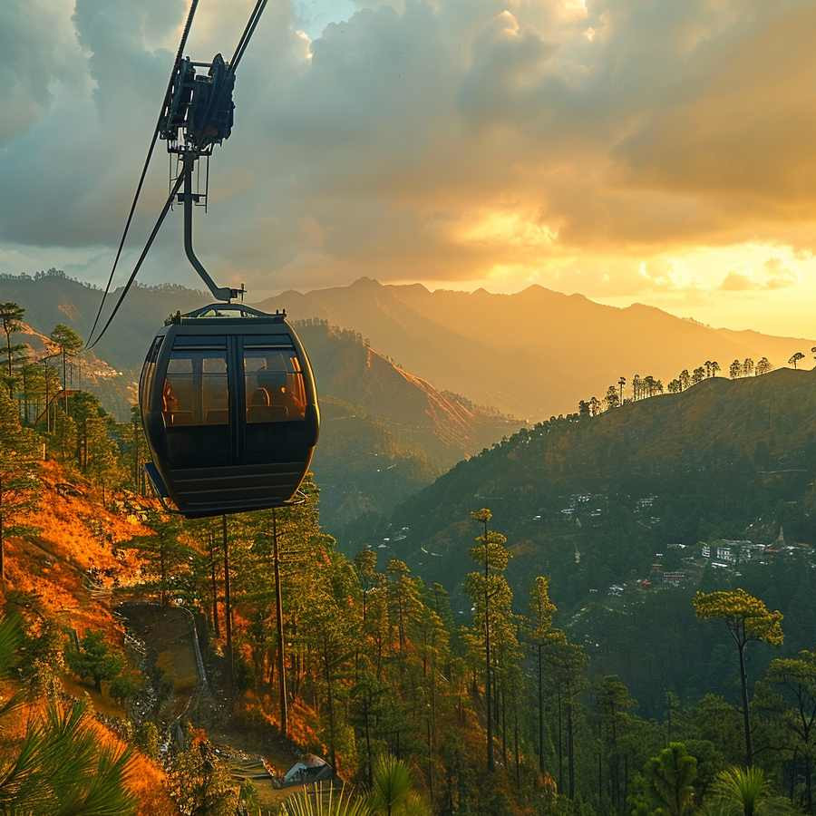 Misty mountain town for a peaceful travel holiday