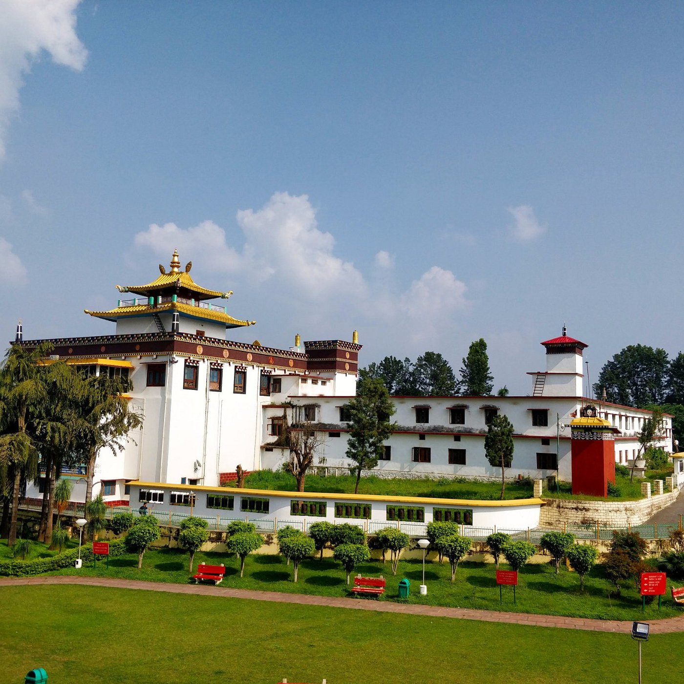 Himalayan village with temple for adventure travel