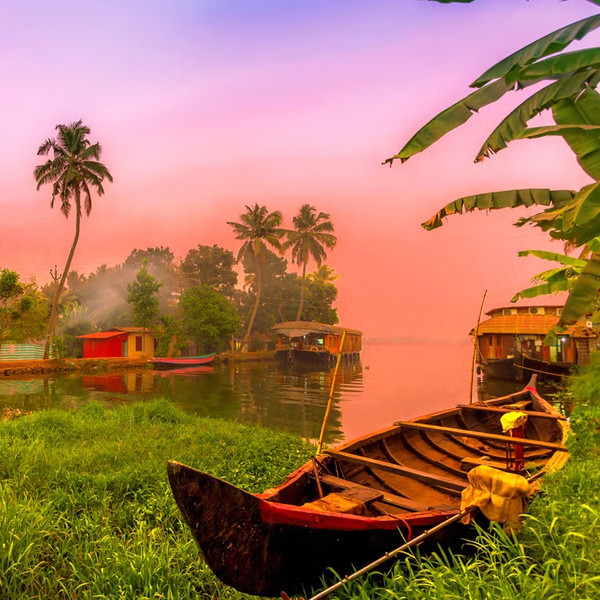 Misty mountain town for a peaceful travel holiday