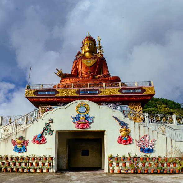 Misty mountain town for a peaceful travel holiday