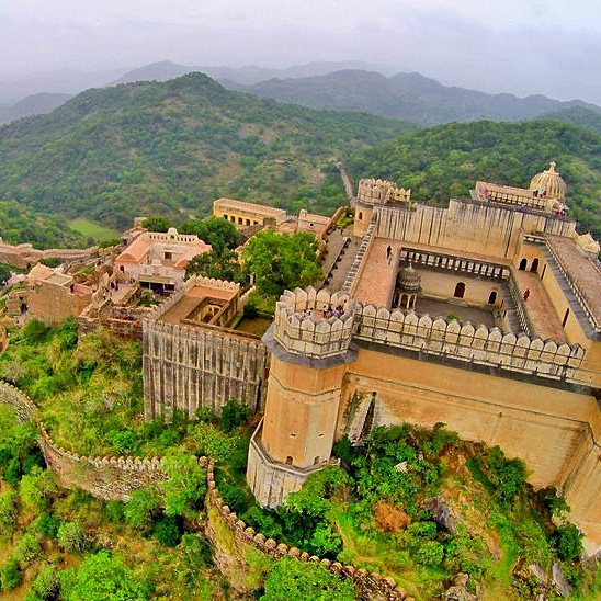 Himalayan village with temple for adventure travel
