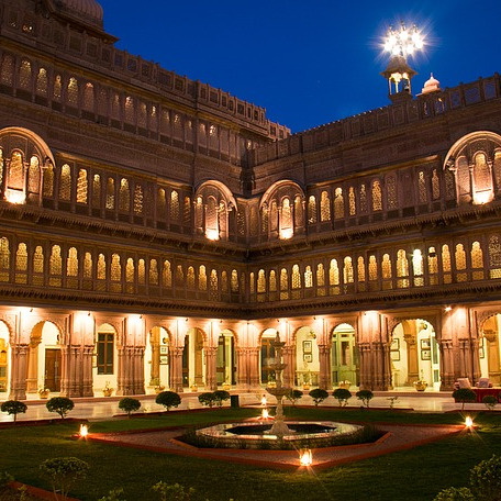 Himalayan village with temple for adventure travel