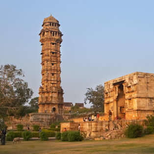 Himalayan village with temple for adventure travel